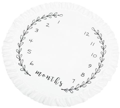 FIXOSHEE Neugeborenen Fotodecke mit Monatlicher Wachstumstabelle Flanelldecke für Babyfotos Vielseitige Babydecke für Kinderwagen und Spielmatte
