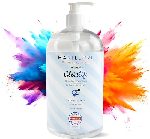 Gleitgel auf Wasserbasis 1000ml – geruchlos & geschmacksneutral – für Silikon-Produkte & Massagegeräte – dermatologisch getestet – langanhaltendes Gleitmittel für Damen & Herren