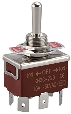 Heschen interruttore a levetta in metallo DPDT momentaneo (ON)/OFF/(ON) 3 posizioni 15A 250VAC 6 terminale scheda CE
