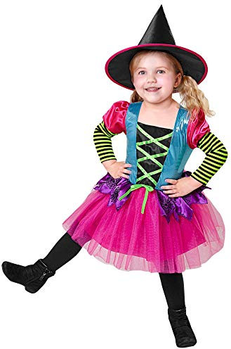 W WIDMANN MILANO Party Fashion - Kinderkostüm Hexe, Kleid, Hut, Magierin, Halloween