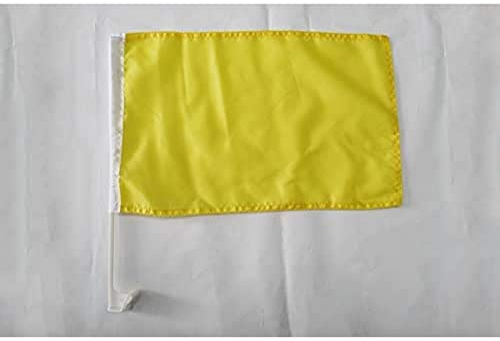 AZ FLAG - Autofahne Einfarbig Gelb - 45x30 cm - Einfarbig Autoflagge 30 x 45 Cm - Auto Flaggen