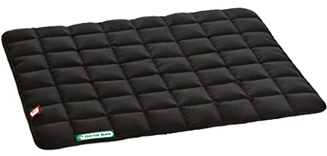 Doctor Bark Hundedecke – weiche, hochwertige Hundematte für mittlere Hunde, robuste Indoor-Outdoor Liegedecke, waschbar bis 95 °C (Gr. M, 80x70 cm, Schwarz)