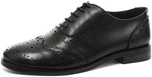 Cipriata Violetta Black Womens Leather Brogue Oxford Shoes Size UK 3