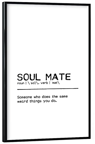 artboxONE Poster mit schwarzem Rahmen 30x20 cm Statements & Quotes Typografie Soul Mate Quote - Bild Soul