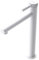 doporro Rubinetto Monocomando per Lavabo Alto a Cascata, Miscelatore Regolabile con Acqua Calda e Fredda in Ottone Bianco Opaco H 30,5 cm WAO-7601