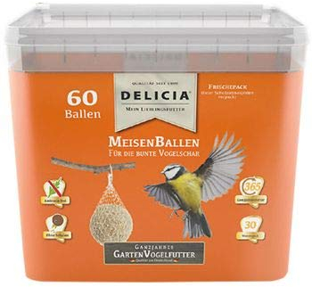 Delicia Meisenballen ganzjahres Garten Vogelfutter 60 Stück