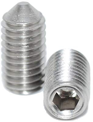 Gewindestifte M6X10 mit Innensechskant und Spitze 60 Stück Madenschrauben ISO 4027 A2 Edelstahl