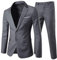 Allthemen Anzug Herren Anzug 2 Teilig Slim Fit Herrenanzug Hochzeit Anzüge Herren Modern Sakko für Business Dunkelgrau(2 Knöpfe) M