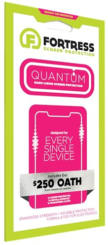 Fortress Quantum Universal Liquid Screen Protector with $250 Device Coverage - Compatible with ANY Smartphone (Apple iPhone 13/Pro/Pro Max) (Samsung Galaxy S21/S21+ Plus/Ultra/Note 20/Note 20 Ultra)