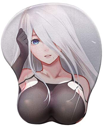 fonyell Nier Automata 2A 3D Tapis de souris souple rempli de repose-poignet en gel de silicone