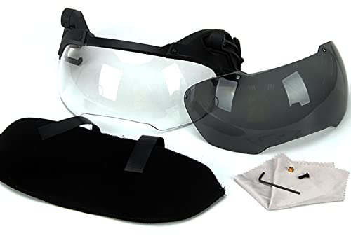 AQzxdc Fast-Helm Set, mit Stahl Maske und Verstellbarem Zweifarbigem Visier, Nylon-Helmüberzug, für Airsoft Paintball Jagd BBS,Goggles