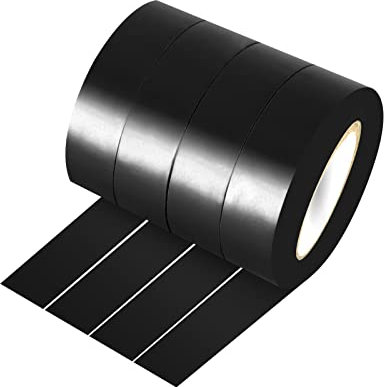 Xrkuu 4 Rolls Black Electrical Tape, 19mm x 15m PVC Insulation Tape, Waterproof Strong Adhesive Electric for Wire Projects, Insulating and Repair Broken Wires