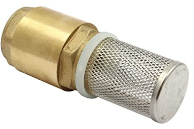 WITTKOWARE Edelstahl-Saugkorb mit Messing-Rückschlagventil, Pumpen-Ansaugfilter, engmaschig, IG DN50 (2 Zoll)