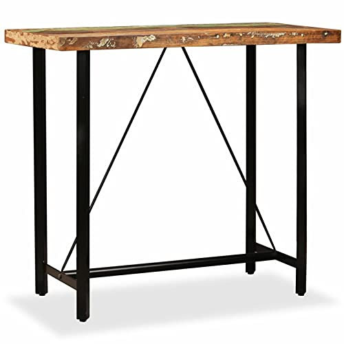 Chenshu Bartisch, Bistrotisch, Stehtisch, Empfangstheke, Bistro Stehtisch, Beistelltisch, Konsolentisch, Bar Table, Altholz Massiv 120x60x107 cm