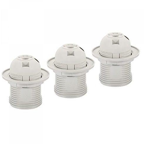 sourcing map Threaded Light Socket Base 250V E26/E27 58x39mm Screw Thread 41mm Bulb Lamp Holder for LED Retro Pendant Lights White Pack of 3