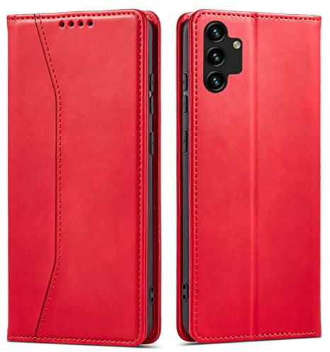 OKZone Funda para Samsung Galaxy A13 5G / A13 4G / M13 5G, Funda Carcasa de Cuero,Magnético Carcasa Funda Móvil Billetera Cuero Funda con Tapa Libro Caso Soporte Plegable (Rojo)