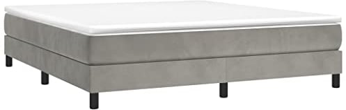 vidaXL Bettgestell, Polsterbett Bett für Schlafzimmer, Bettrahmen mit Lattenrost Stützbeinen, Schlafzimmerbett Doppelbett, Hellgrau 180x200cm Samt