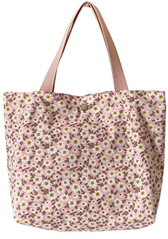 FAIRYSAN Outdoor Picnic Tote Bag Carino Fragola Fiore Borsa di Tela Borsa Pranzo Borsa Della Drogheria Riutilizzabile Shopping Tote Bag, Girasole rosa