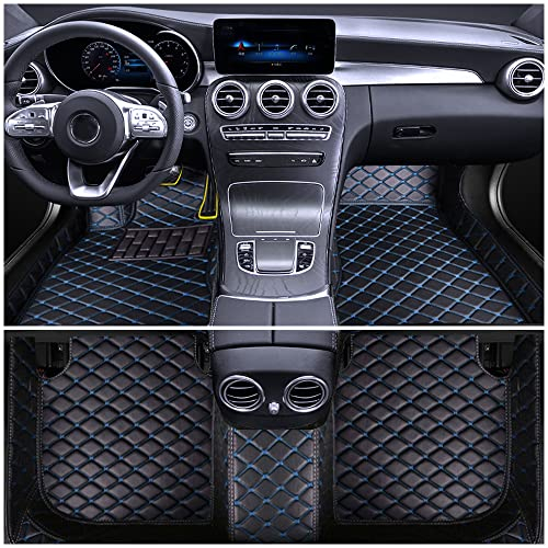 Auto Fußmatten für Benz E-Class W211 2002-2008 Allwetter Fussmatten Set Zubehör Fußmatte,Schwarz-Blau
