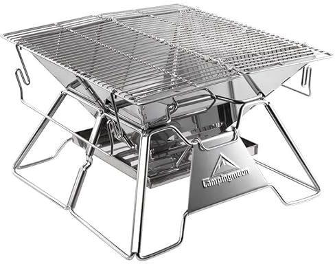 Réchaud de barbecue portable pliable en acier inoxydable pour extérieur