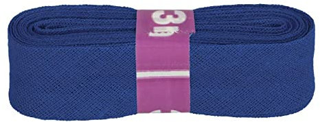 Schrägband 3m x 20mm Baumwolle gefalzt 60 Farben Einfassband Saumband, Farbe:201 marineblau