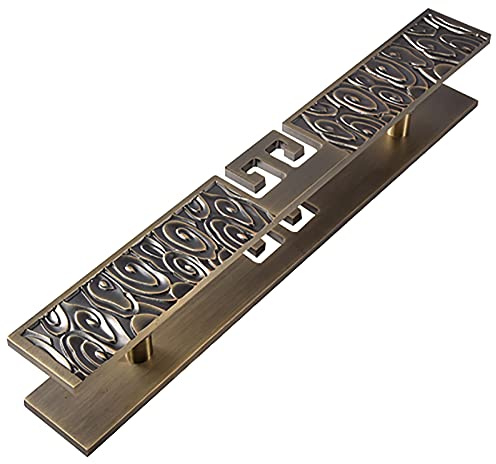 Tiradores de puerta de cocina de ducha de empuje Tiradores de puerta de granero con diseño artesanal tallado, manijas de puerta de doble cara rústicas resistentes, for puerta corredera de garaje ( Col