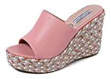 QUEEN HELENA Zatteroni Sandali Alti Zeppe con Fascia Platform Donna ZM9444A (ZM9444B Rosa, numeric_38)