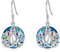 7 Chakra Ohrringe 925 Sterling Silber Lotus Blumen Ohrringe Kristall Tropfen Ohrringe Yoga Meditation Healing Balancing Ohrringe Chakra Schmuck Damen für Mädchen
