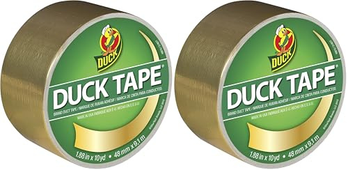 Duck Tape Solid Colours Gold. Repair, Craft, Personalise, Decorate and Educate - 48mm X 9.1M (Pack of 2)