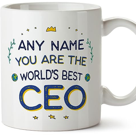 Mugffins Tassen Personalisierten für CEO - Auf Englisch - World's Best - 11 oz / 330 ml - Individuell Anpassbar Geschenk Mitarbeiter