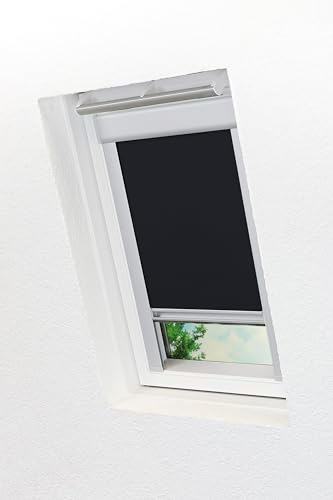 LYSEL - Qualitätsdachfensterrollo abdunkelnd schwarz Rollo geeignet für Velux Dachfenster MK08, 308, 25, (B x H) 61.30cm x 121.50cm in schwarz