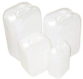 JARDIN202 - Bidón Plástico Alimentario con Asa - Garrafa Blanca Multiusos | Unidad (5 Litros)