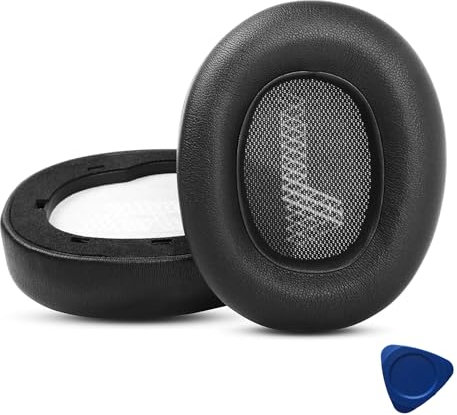 E65BTNC - Cuscinetti auricolari di ricambio per cuffie wireless JBL E65 E65BT E65BTNC, Live 650 650NC 650BTNC, Live 660 660NC 660BTNC, Duet NC, cuscinetti in pelle morbida (nero)
