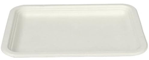 Miamex Juego de bandejas de bagazo 35 x 25 cm/caña de azúcar reciclable compostable biodegradable (40, rectángulo)