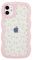 ZCDAYE Floral Case Compatible with iPhone 12, Aesthetic Flower Pattern & Cute Curly Wavy Shape Phone Case for Women Girls,Soft TPU Shockproof Cover for iPhone 12 (6.1 inch), Pink