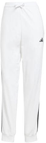 adidas Damen Essentials 3-Stripes Jogger Pants, White/Black, XL