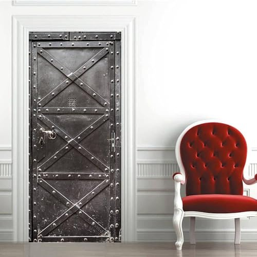Tür Bekleben Mit Türtapete Selbstklebend Metall-Eisen-Tür 90 X 200 Cm | Tür Verschönern Mit Türfolie | Türaufkleber - Türbilder | Türposter Türklebefolie | Fotos Von Kinderzimmertüren - Türw