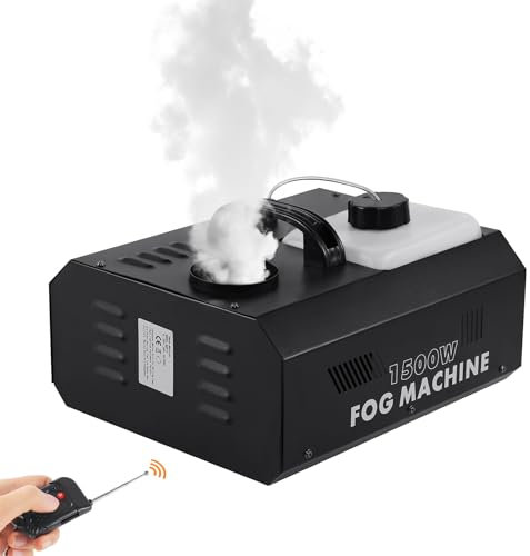 Ridgeyard Machine à brouillard 1500W Machine à Fumée dmx-512,avec télécommande sans fil Equipement D'effet de Scène pour DJ disco Halloween mariage Noël