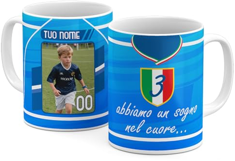 StudioPixelStore Tazza Personalizzata – Idea Regali Personalizzati – Mug Personalizzabile con Squadre del Campionato Italiano – Tazze in Ceramica per la Colazione – (Tifosi Napoli PHOTO)