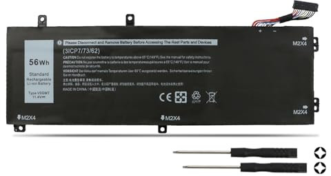 K KYUER 56Wh V0GMT Laptop Batterie pour Dell G7 17 Gaming 7700 Vostro 15 7500 7590 XPS 15 9560 9570 7590 Inspiron 15 7501 7590 7591 Precision 5520 5530 5540 Mobile Workstation Series TJDRR NCC3D NYD3W