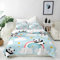 ANHOPE Blau Hintergrund Panda Regenbogen Wolke Bettwäsche Set 3 Teilig Bettbezug 100x135 cm & Kissenbezug 40x60 cm Microfaser Bettbezüge mit Reißverschluss Weich Bettdeckenbezug Set für Kinder