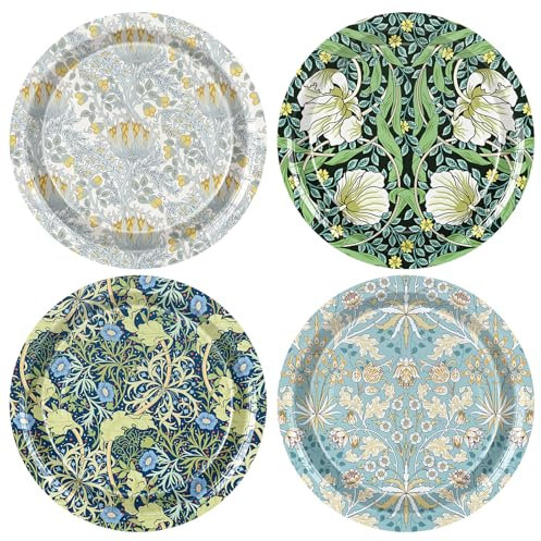 AnyDesign 32Pcs William Morris Paper Plates Retro Floral Greenery Disposable Plates 9 Inch Wildflower Dinner Plates For Wedding Birthday Bridal Baby Shower Party Supplies