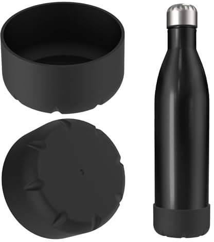 Linkidea Lot 2 étuis pour bouteille d'eau, compatibles avec S'well ORIGINAL 25 oz, BJPKPK, Konokyo, bouteille d'eau en forme coca 25 oz, étui protection en silicone pour bouteille d'eau (Noir)