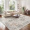 GENIMO Vintage Teppich 200x290cm, Teppiche Wohnzimmer, Extra Große Teppiche, Boho Teppich, Großer Carpet rutschfest, Schlafzimmer, Esszimmer, Büro, Beige
