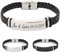 ibera gifts - Personalisiertes Armband mit Gravur, Edelstahl Armband für Damen und Herren, Länge 21,5 cm, Armband personalisiert, Geschenkidee mit Geschenkbeutel (Silber - Schwarz)