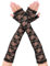 Lusofie Long Lace Gloves Fingerless Bridal Gloves for Women Elbow Length Floral Glove Arm Sleeves for Wedding Tea Party Engagement Dress Prom (Black)