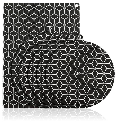 Meisterhome® Induktionsschutzmatte – Herdabdeckplatte - Herdabdeckung Induktionsfeld - Hitzeschutzmatte - Induktionsmatte für alle Größen - Silikon Matte - Induktion Schutzmatte - 6 Stück (Set 2)