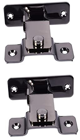 Gadpiparty 2 Pièces 90 verrou charnière gond garage cars lock lagrange Serrure en acier inoxydable serrure de porte de grange serrure à angle droit serrure à bascule pour salle de bain Black