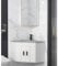 MYUYEE Lavabo Moderno de Pared para baño Lavabo de Esquina para Espacios pequeños con Espejo diseño de losa de Roca.,Un Color: Gris Blanco