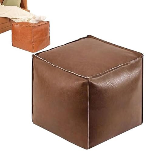 Generisch 2025 New Stuffable Cushion Bag, Unstuffed Pouf Ottomans, 16 Inch Floor Footrest Cushion Solution, Pouf Cover for Foot Stool and Storage Ottoman, Multi for Living Rooms Bedrooms(Brown)